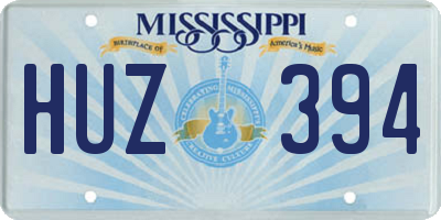 MS license plate HUZ394