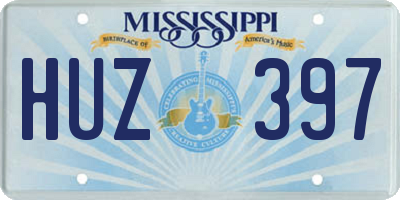 MS license plate HUZ397