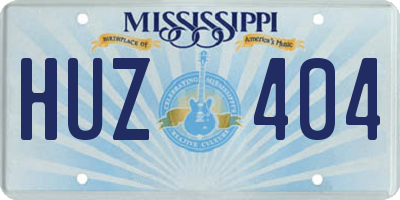 MS license plate HUZ404
