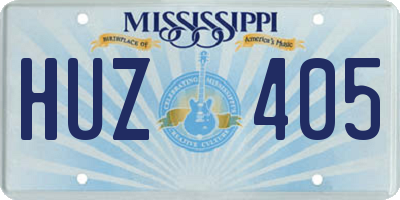 MS license plate HUZ405