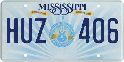 MS license plate HUZ406