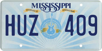 MS license plate HUZ409