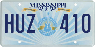 MS license plate HUZ410