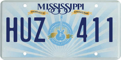 MS license plate HUZ411