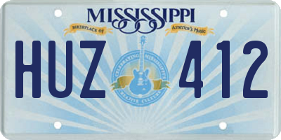 MS license plate HUZ412