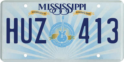 MS license plate HUZ413