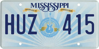MS license plate HUZ415