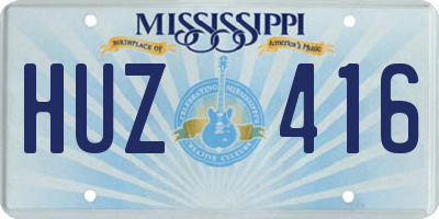 MS license plate HUZ416