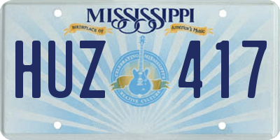 MS license plate HUZ417