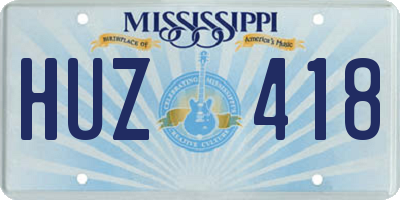 MS license plate HUZ418