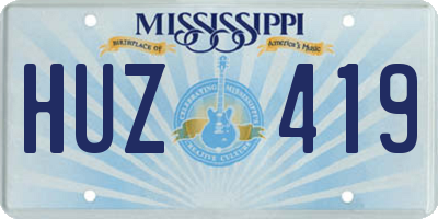 MS license plate HUZ419