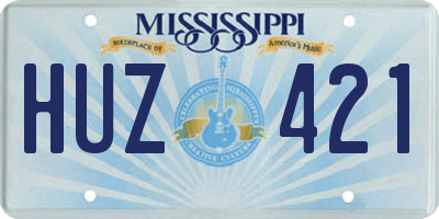 MS license plate HUZ421