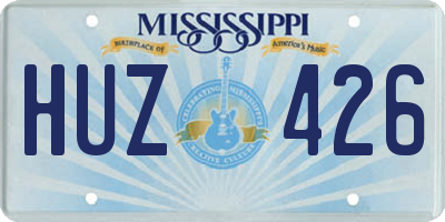 MS license plate HUZ426