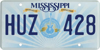 MS license plate HUZ428
