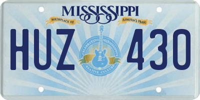 MS license plate HUZ430