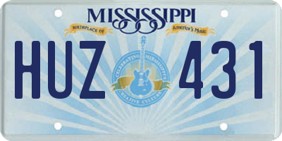 MS license plate HUZ431