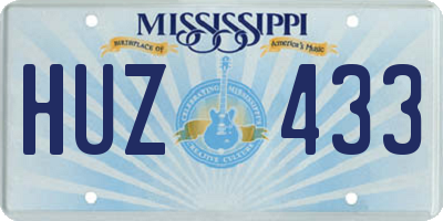 MS license plate HUZ433