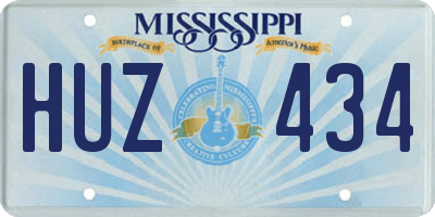 MS license plate HUZ434