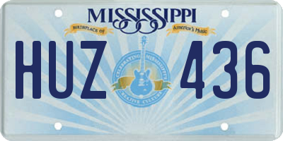 MS license plate HUZ436