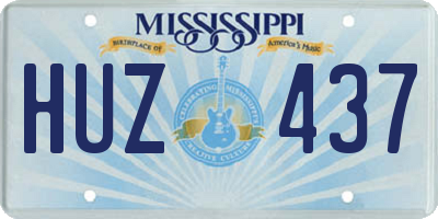 MS license plate HUZ437