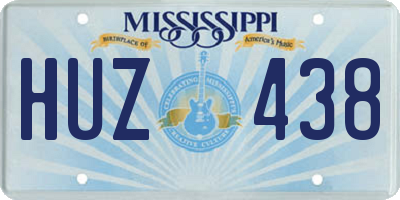 MS license plate HUZ438