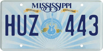 MS license plate HUZ443