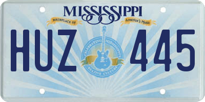 MS license plate HUZ445
