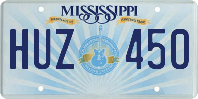 MS license plate HUZ450