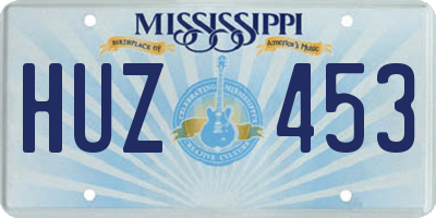 MS license plate HUZ453