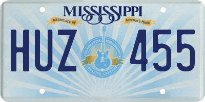 MS license plate HUZ455