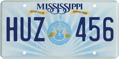 MS license plate HUZ456