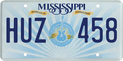 MS license plate HUZ458