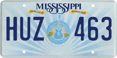 MS license plate HUZ463