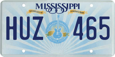 MS license plate HUZ465