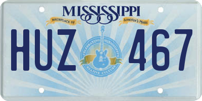 MS license plate HUZ467