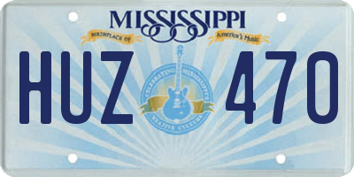 MS license plate HUZ470