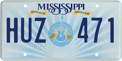 MS license plate HUZ471