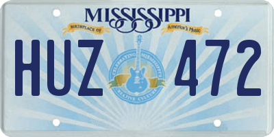 MS license plate HUZ472