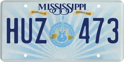 MS license plate HUZ473