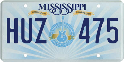 MS license plate HUZ475