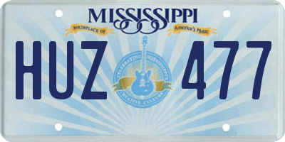 MS license plate HUZ477