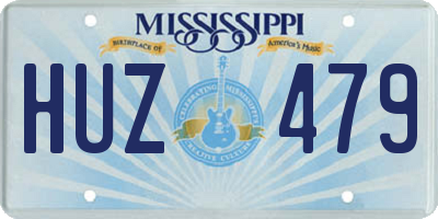 MS license plate HUZ479
