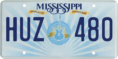MS license plate HUZ480