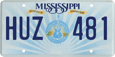 MS license plate HUZ481