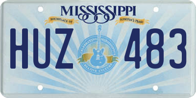 MS license plate HUZ483