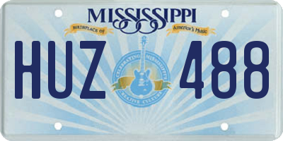 MS license plate HUZ488