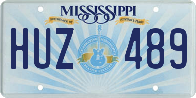 MS license plate HUZ489