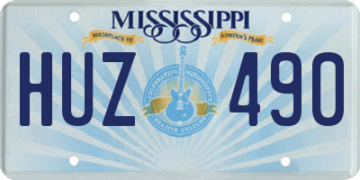MS license plate HUZ490