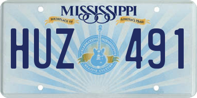 MS license plate HUZ491