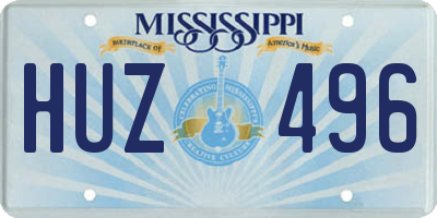 MS license plate HUZ496